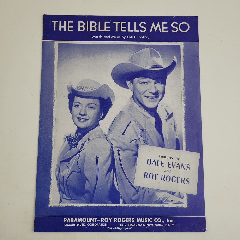 Vintage Sheet Music 'The Bible Tells Me So' Dale Evans Roy Rogers #SM3